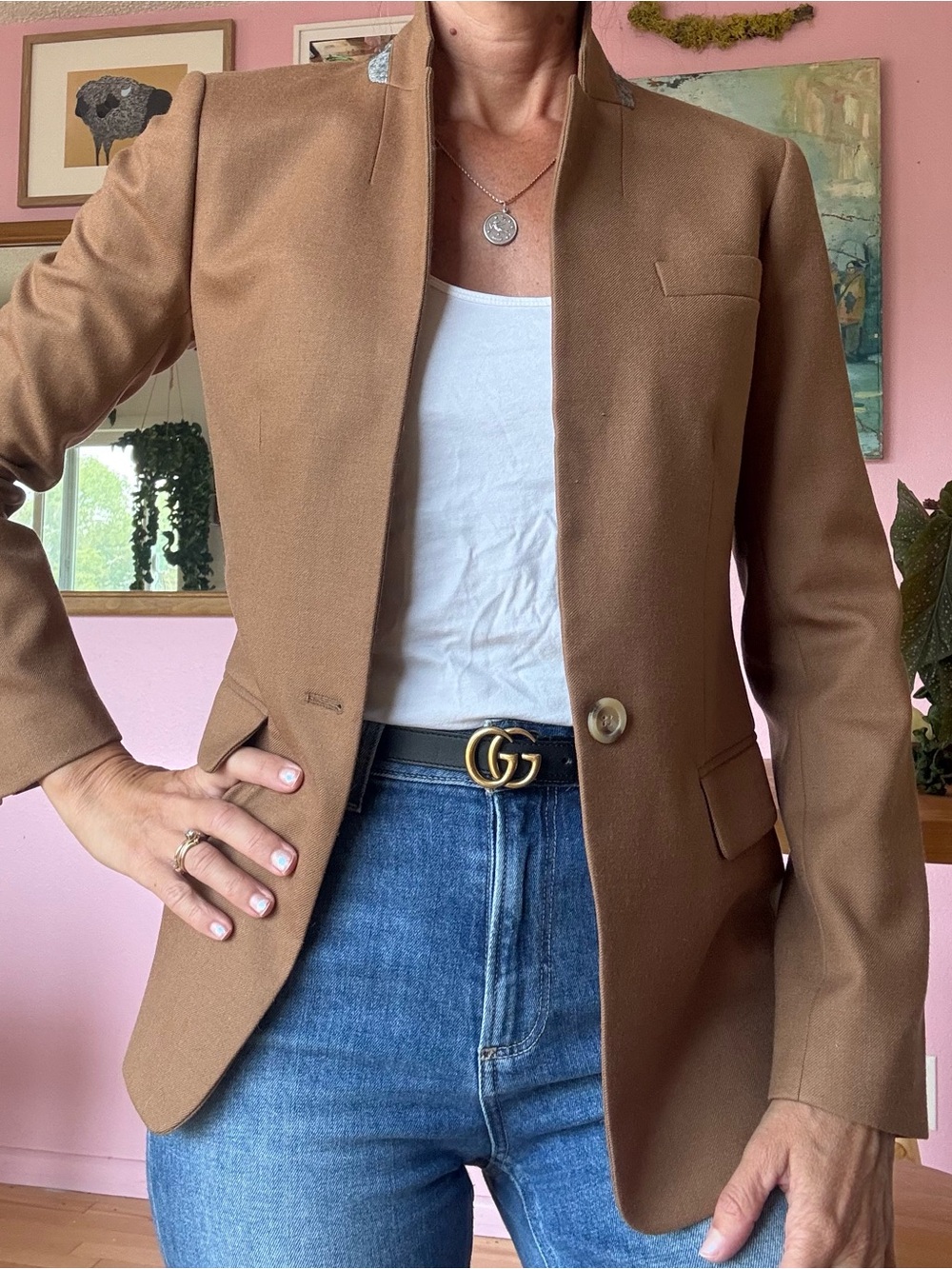 J. Crew Camel Single-Button Tailored Blazer XS